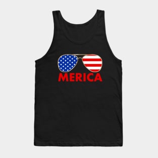 merica sunglasses American Flag Tank Top